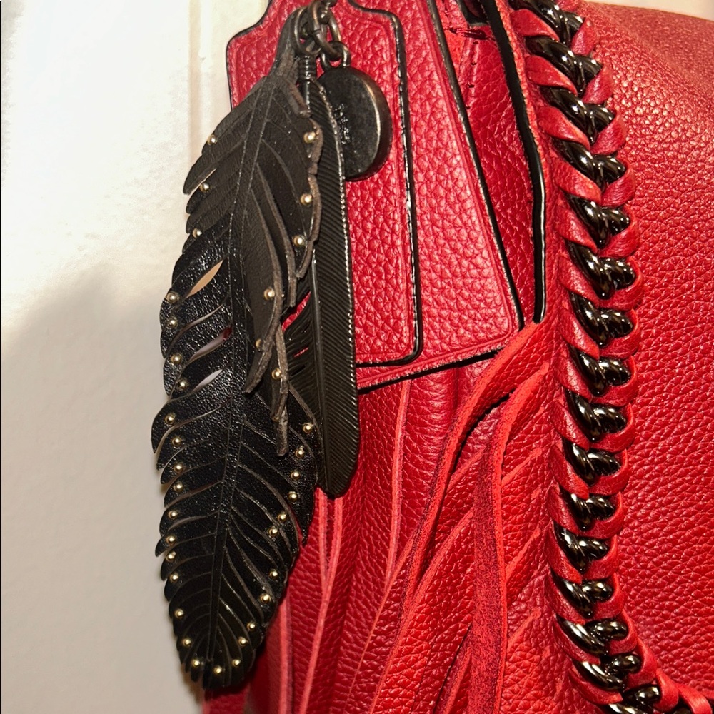🍍Coach Dakota NWOT Fringe Flap Crossbody Leather Shoulder Bag - Picture 6 of 17